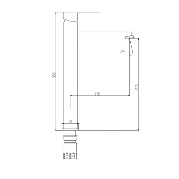 Змішувач для умивальника Frap F10802-62 високий, чорний
