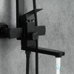 Душевая система FRAP F24802-6 черная с переключателем на лейку, 1 режим