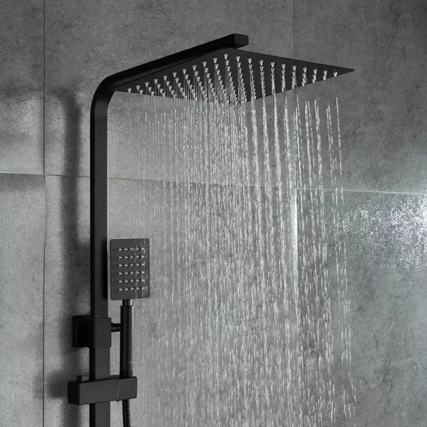 Душевая система FRAP F24802-6 черная с переключателем на лейку, 1 режим