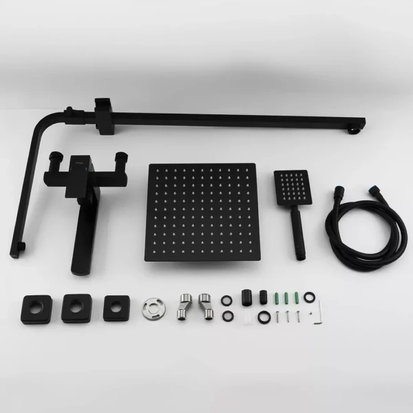 Душевая система FRAP F24802-6 черная с переключателем на лейку, 1 режим