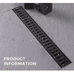 Трап для душу GAPPO G87007-36, 70х700 мм, нержавіюча сталь, чорний