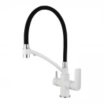 Смеситель для кухни GAPPO G4348 с гибким изливом белый/хром