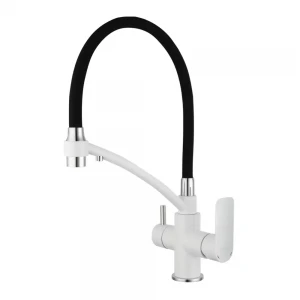 Смеситель для кухни GAPPO G4348 с гибким изливом белый/хром