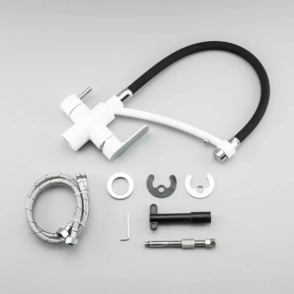 Смеситель для кухни GAPPO G4348 с гибким изливом белый/хром