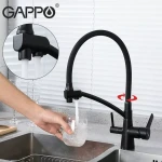 Смеситель для кухни GAPPO G4398-16 с гибким изливом черный