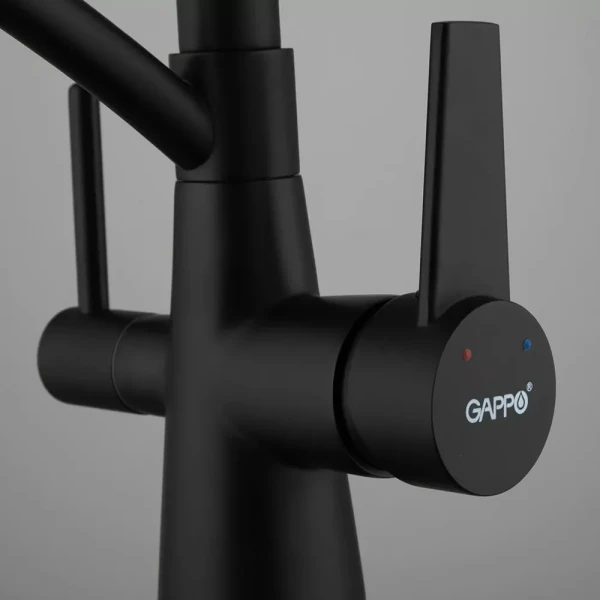 Смеситель для кухни GAPPO G4398-16 с гибким изливом черный