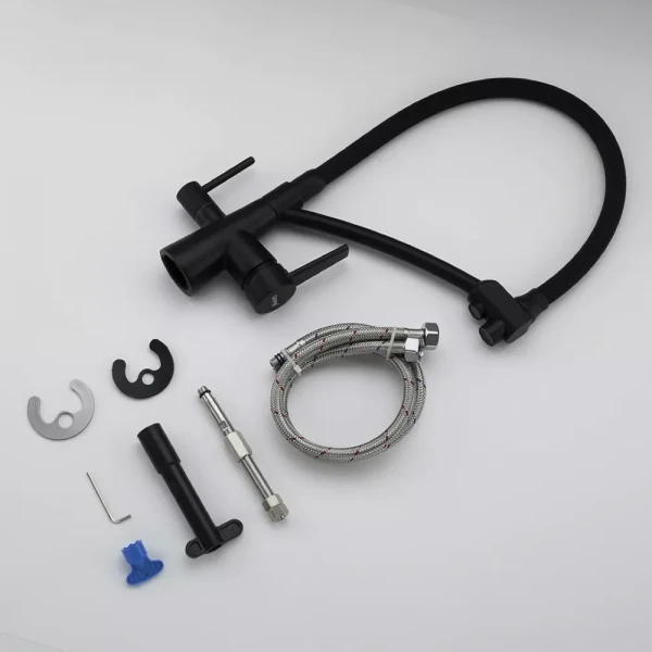 Смеситель для кухни GAPPO G4398-16 с гибким изливом черный