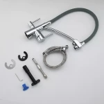 Смеситель для кухни GAPPO G4398-17 серый/хром с гибким изливом на две воды