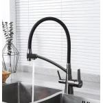 Смеситель для кухни GAPPO G4398-19 с гибким изливом оружейная сталь