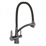 Смеситель для кухни GAPPO G4398-19 с гибким изливом оружейная сталь