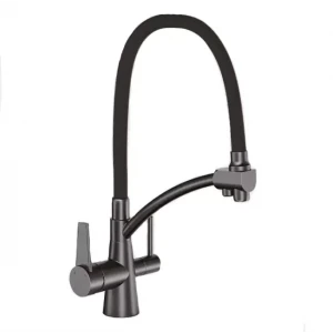 Смеситель для кухни GAPPO G4398-19 с гибким изливом оружейная сталь
