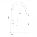 Смеситель для кухни GAPPO G4398-46 с выдвижным изливом, 2 режима, черный