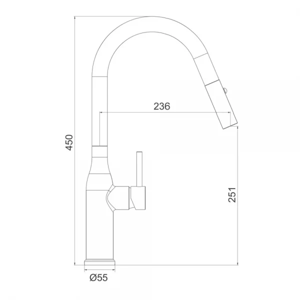 Смеситель для кухни GAPPO G4398-46 с выдвижным изливом, 2 режима, черный