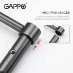 Смеситель для кухни GAPPO G4398-51 с гибким изливом, 2 режима черный