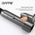 Смеситель для кухни GAPPO G4398-51 с гибким изливом, 2 режима черный