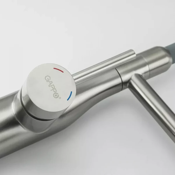 Смеситель для кухни GAPPO G4398-55 серый с гибким изливом, 2 режима