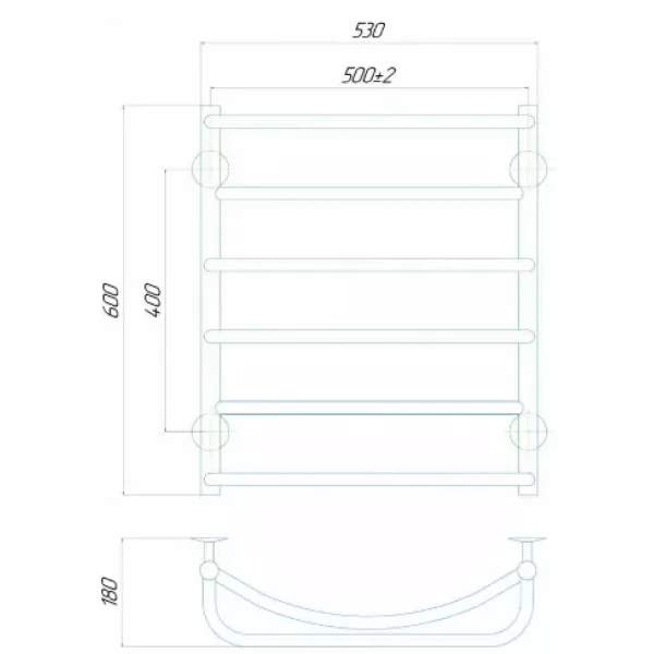Полотенцесушитель электрический DEFFI Аквамикс 500x600 60 Вт правая белая