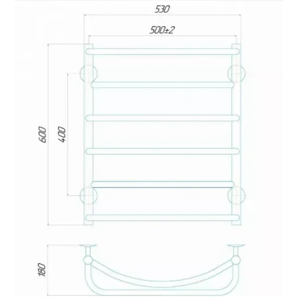 Полотенцесушитель электрический DEFFI Аквамикс 500x600 60 Вт правый черный