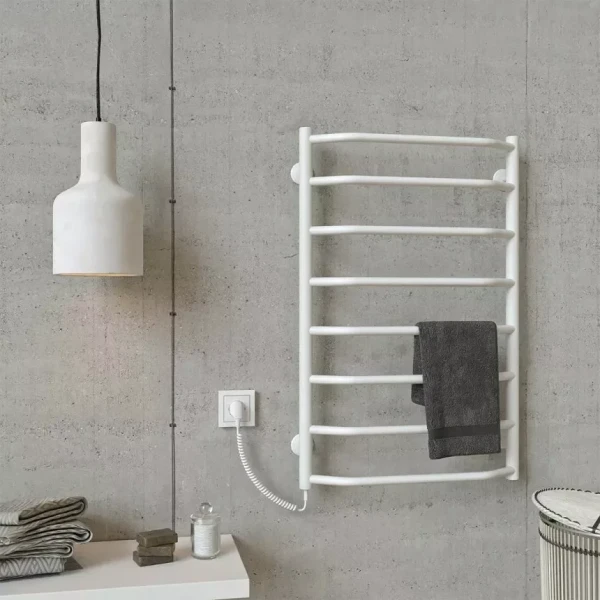 Полотенцесушитель электрический DEFFI Трапеция 500x800 80 Вт левая белая