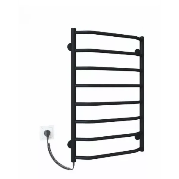 Полотенцесушитель электрический DEFFI Трапеция 500x800 80 Вт левая черная