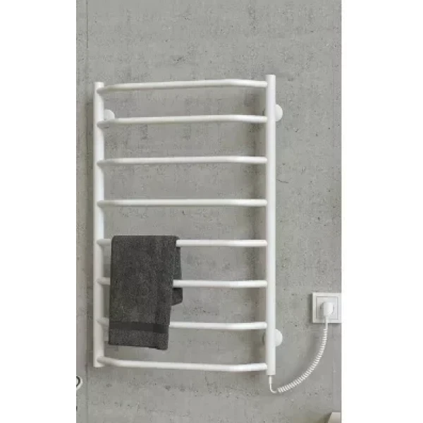 Полотенцесушитель электрический DEFFI Трапеция 500x800 80 Вт белая, правая