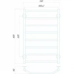 Полотенцесушитель электрический DEFFI Трапеция 500x800 80 Вт белая, правая