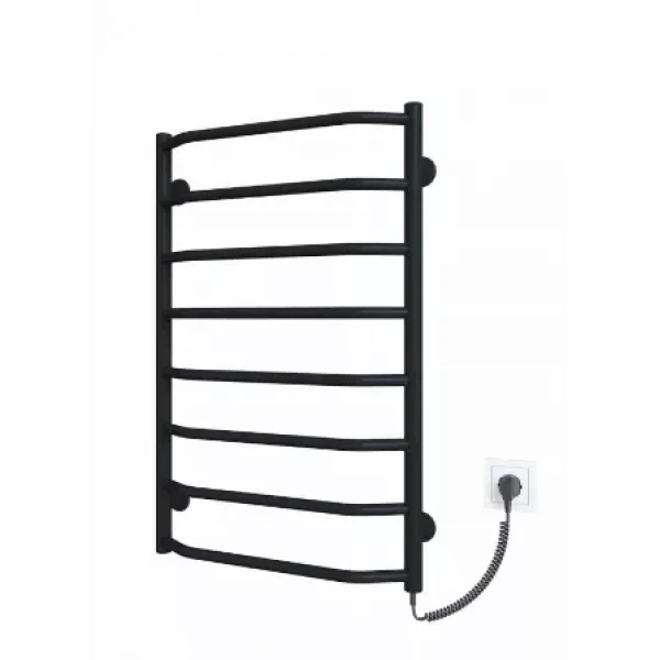 Полотенцесушитель электрический DEFFI Трапеция 500x800 80 Вт черный, правый
