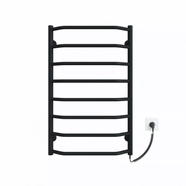 Полотенцесушитель электрический DEFFI Трапеция 500x800 80 Вт черный, правый