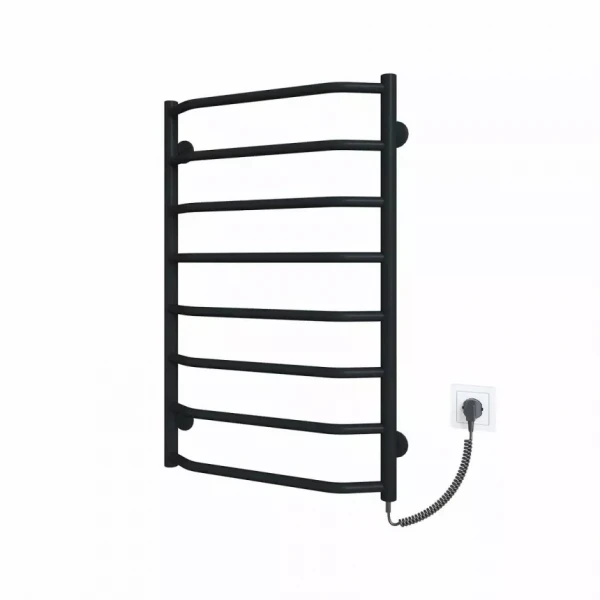 Полотенцесушитель электрический DEFFI Трапеция 500x800 80 Вт черный, правый