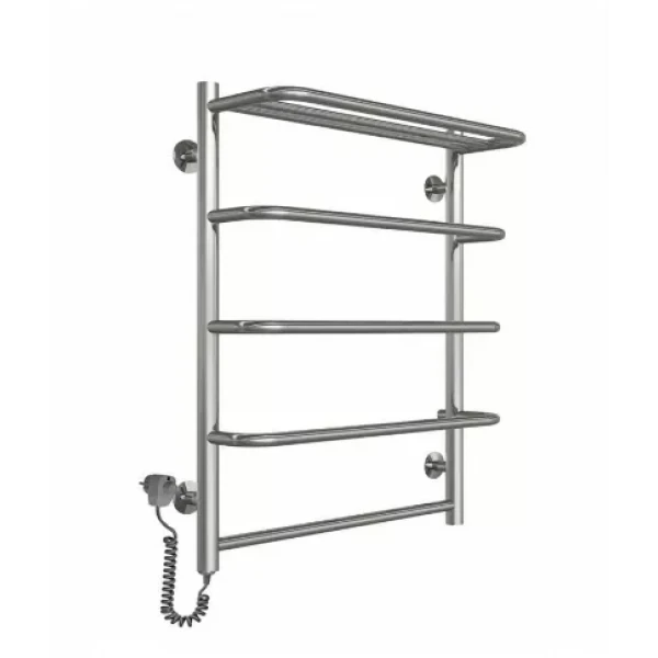 Полотенцесушитель электрический DEFFI Стандарт с полкой 500x700 левый 100 Вт белый