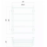 Полотенцесушитель электрический DEFFI Стандарт с полкой 500x700 левый 100 Вт белый