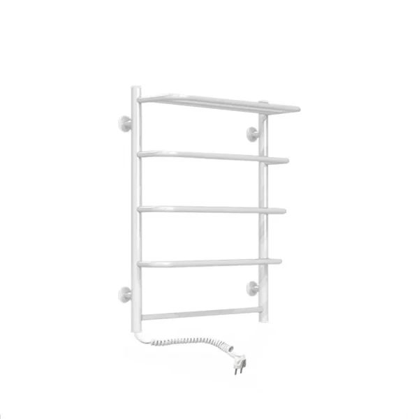 Полотенцесушитель электрический DEFFI Стандарт с полкой 500x700 левый 100 Вт белый