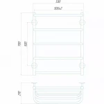 Полотенцесушитель электрический DEFFI Стандарт с полкой 500x700 левый 100 Вт белый