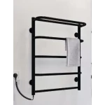 Полотенцесушитель электрический DEFFI Стандарт с полкой 500x700 100 Вт левый черный