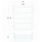 Полотенцесушитель электрический DEFFI Стандарт с полкой 500x700 100 Вт левый черный
