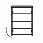 Полотенцесушитель электрический DEFFI Стандарт с полкой 500x700 100 Вт левый черный
