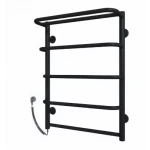 Полотенцесушитель электрический DEFFI Стандарт с полкой 500x700 100 Вт левый черный