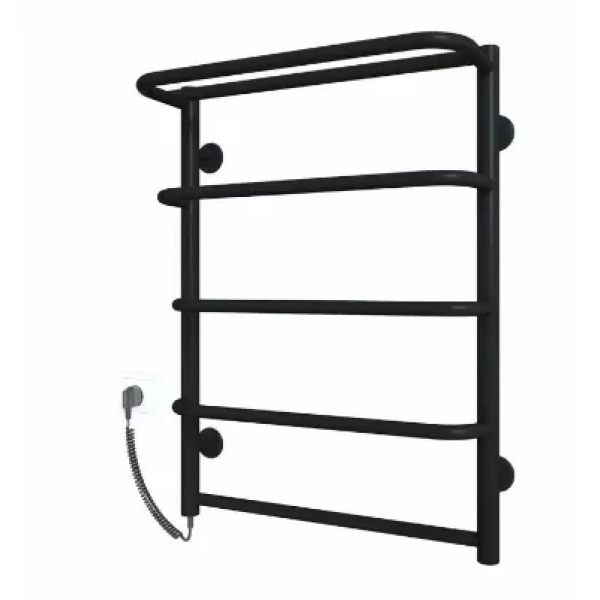 Полотенцесушитель электрический DEFFI Стандарт с полкой 500x700 100 Вт левый черный