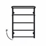 Полотенцесушитель электрический DEFFI Стандарт с полкой 500x700 100 Вт левый черный