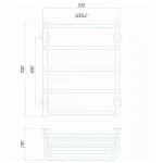 Полотенцесушитель электрический DEFFI Стандарт с полкой 500x700 мм, 100 Вт, правый, белый