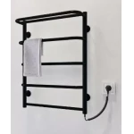 Полотенцесушитель электрический DEFFI Стандарт с полкой 500x700 мм, 100 Вт, правый, черный