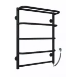 Полотенцесушитель электрический DEFFI Стандарт с полкой 500x700 мм, 100 Вт, правый, черный