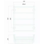 Полотенцесушитель электрический DEFFI Стандарт с полкой 500x700 мм, 100 Вт, правый, черный