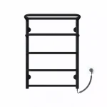 Полотенцесушитель электрический DEFFI Стандарт с полкой 500x700 мм, 100 Вт, правый, черный