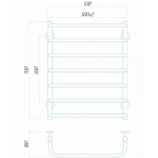 Полотенцесушитель электрический DEFFI Стандарт 500x700 100 Вт левый белый