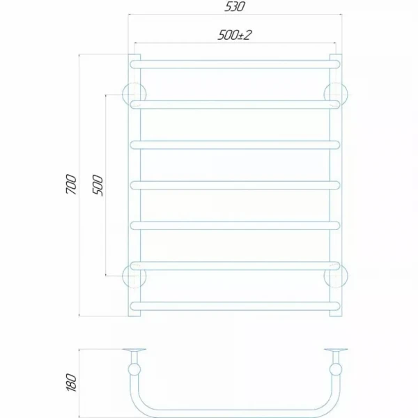 Полотенцесушитель электрический DEFFI Стандарт 500x700 100 Вт левый белый