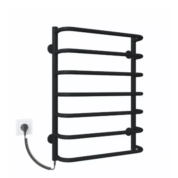 Полотенцесушитель электрический DEFFI Стандарт 500x700 100 Вт левый черный
