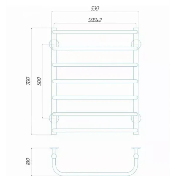 Полотенцесушитель электрический DEFFI Стандарт 500x700 100 Вт левый черный