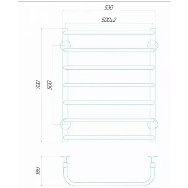 Полотенцесушитель электрический DEFFI Стандарт 500x700 100 Вт правая белая