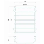 Полотенцесушитель электрический DEFFI Стандарт 500x700 мм 100 Вт правый черный